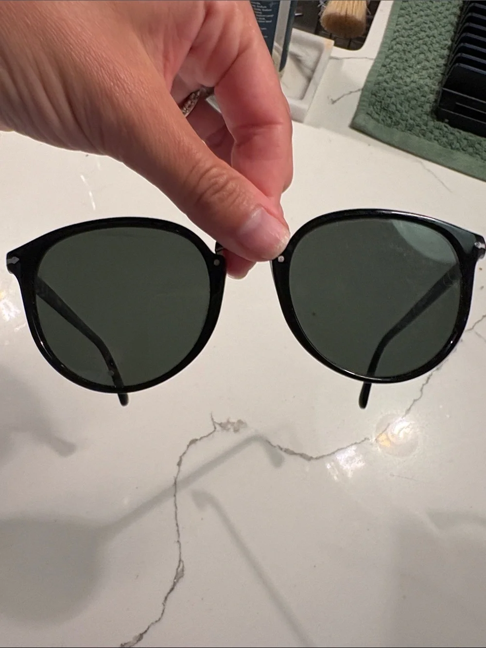Persol Men’s Black Round Sunglasses